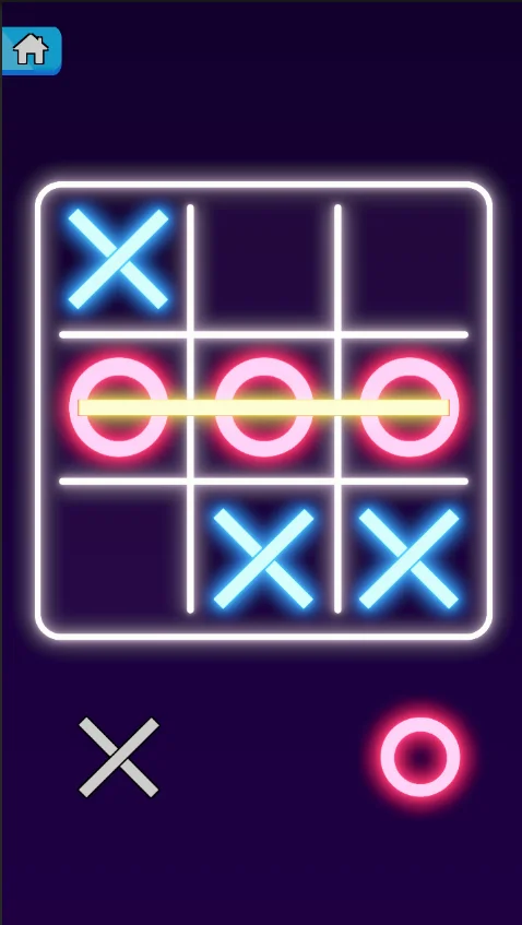 Tic Tac Toe 2D Glow Game Unity Source Code — screenshot 1
