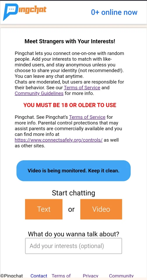 Pingchat (Omegle Clone) — screenshot 2