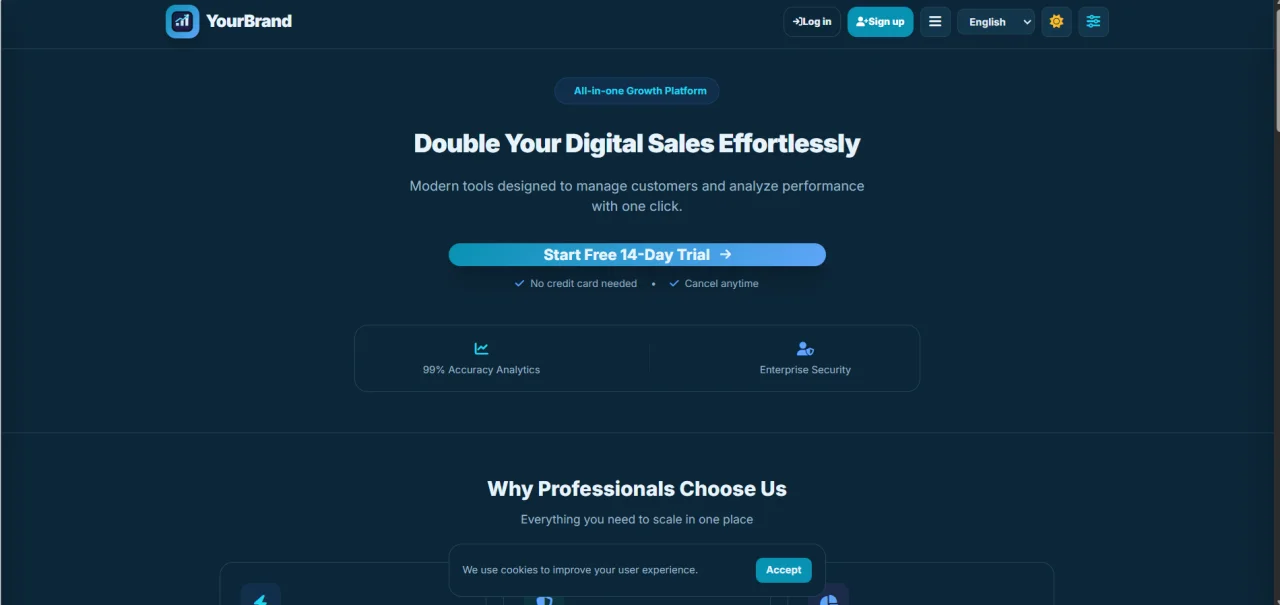SaaS Landing Page HTML Template 10 Themes, 5 Languages — screenshot 5