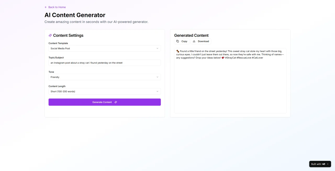AI Text Generator - Complete Next.js App with 6 Templates — screenshot 2