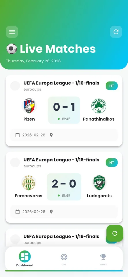 Live Football Scores & Match Tracker Flutter App — screenshot 2