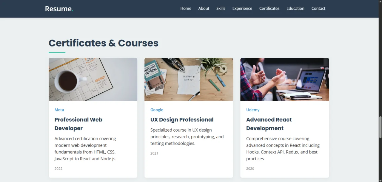 Professional Resume Template - HTML5, CSS3, JS — screenshot 1