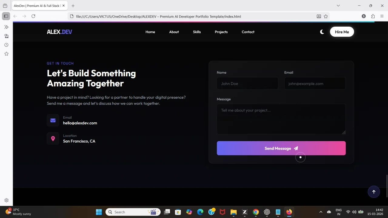 ALEXDEV Premium AI Developer Portfolio Template — screenshot 8