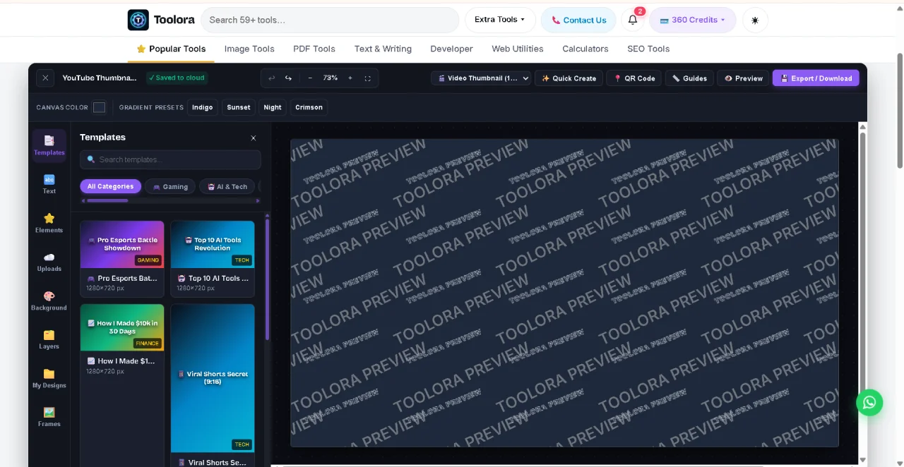 Toolora — In-Browser Canva Alternative, Video Reels Generator & 63+ Micro-SaaS Tools (Laravel 12) — screenshot 10