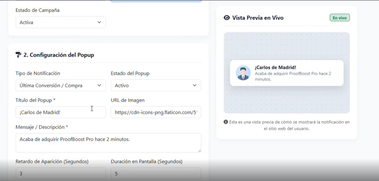 🚀 ProofBoost – Social Proof Notifications, Sales Popups, Campaign Manager & PHP SaaS — screenshot 2