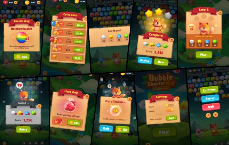 Bubble Shooter Kit + PSD Sources Pack — screenshot 5