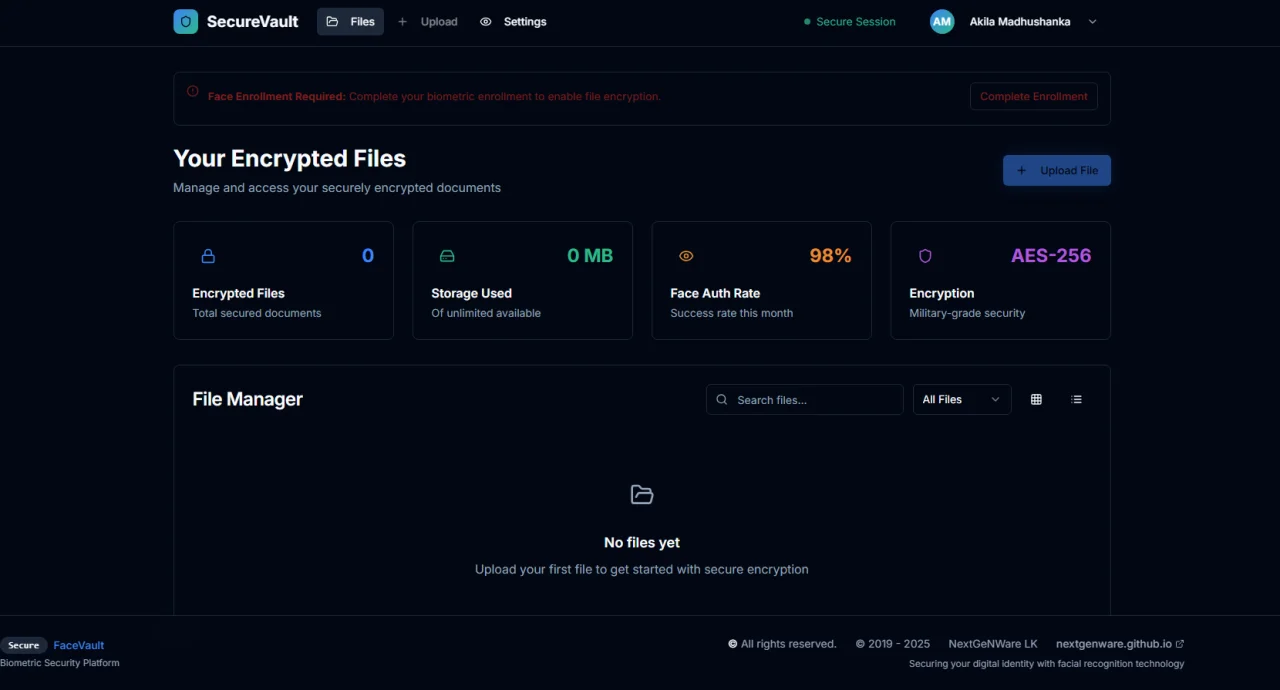 FaceVault - Secure Face Recognition Authentication System — screenshot 3