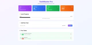 TaskMaster Pro - Gamified Task Management App | Next.js + TypeScript