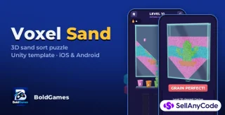 Voxel Sand: 3D Sand Sort Puzzle, Unity Game Template