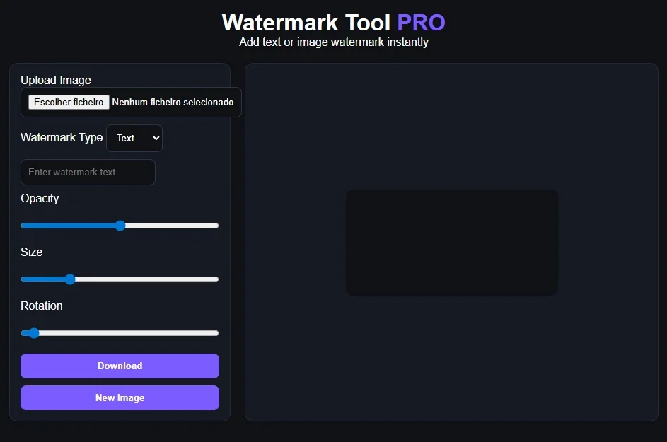 Advanced Watermark Tool (JS Script) Protect Images & Add Custom Watermarks — screenshot 1