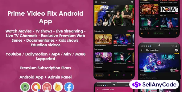 Prime Video Flix App: Movies - Shows - Live Streaming - TV - Web Series - Premium Subscription Plan