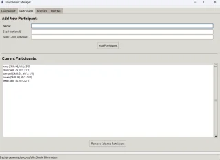 Tournament Manager and Bracket Simulation System (GUI)