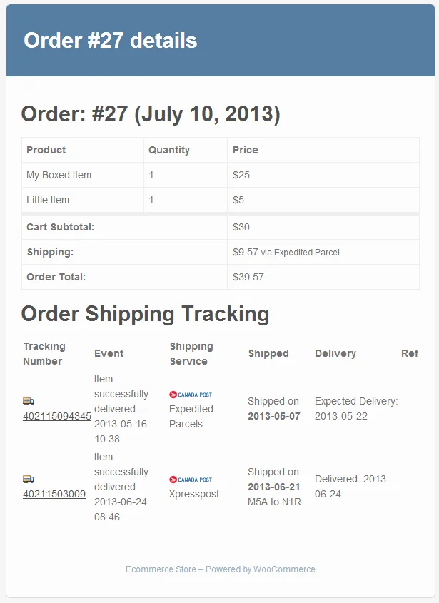 Canada Post WooCommerce Shipping Plugin for Rates, Labels and Tracking — screenshot 3