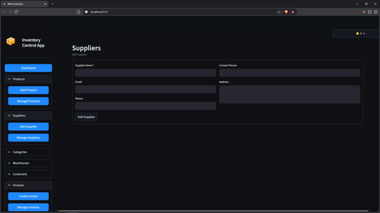 Advanced Inventory & Invoice Management System | Python Streamlit — screenshot 3