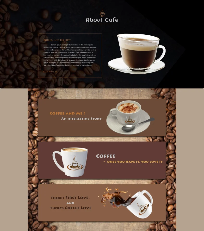 Cafe Coffee House - Coffee Shop PSD Template — screenshot 2