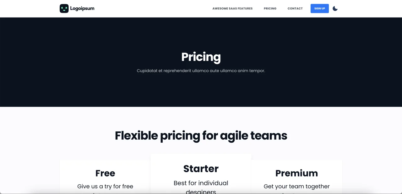 SaaS Website Template — screenshot 3