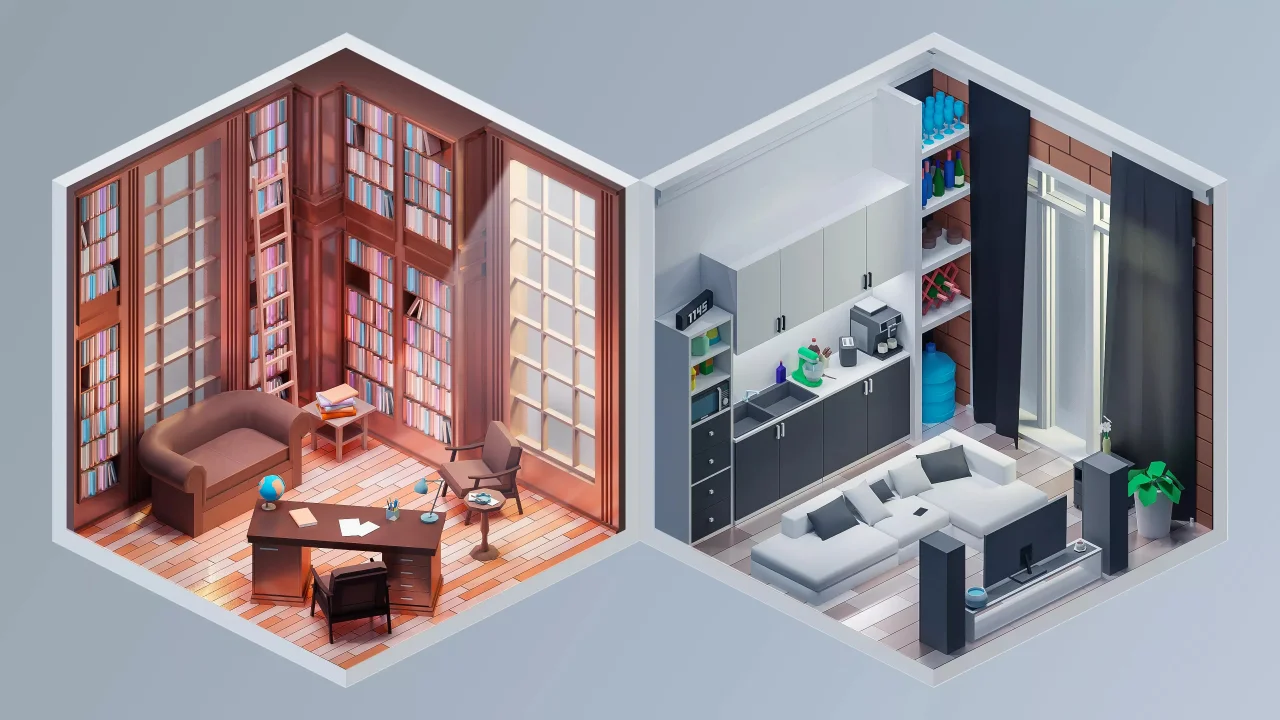 Interior - Low Poly 3D Models Pack — screenshot 2