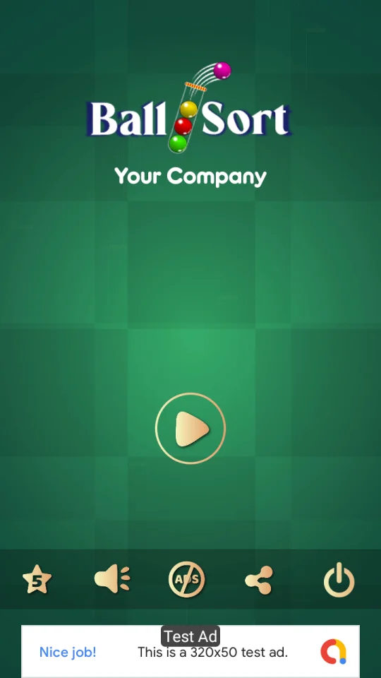 Ball Sort Puzzle Source Code (AdMob+Unity Ads+3000 Levels) — screenshot 2