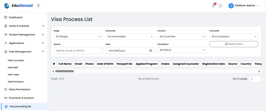 EduAbroad - Overseas Education & Student Visa Management Portal — screenshot 5