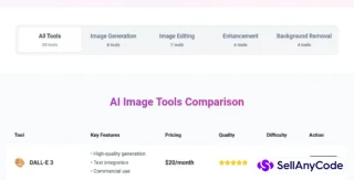 AI Image Tools Showcase Modern Landing Page Template
