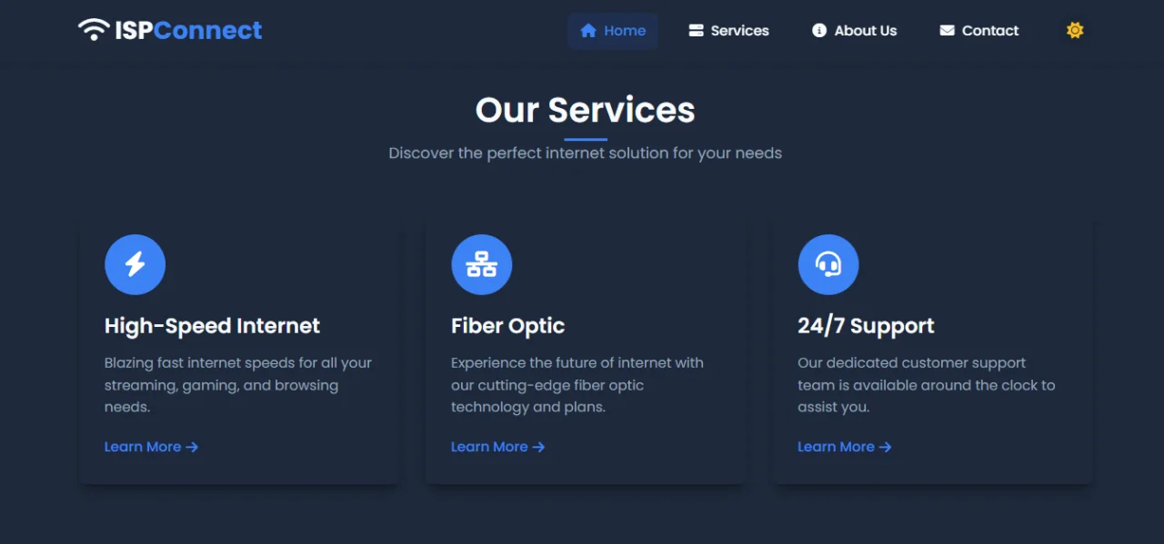 ISPConnect - Internet Service Provider Website — screenshot 2