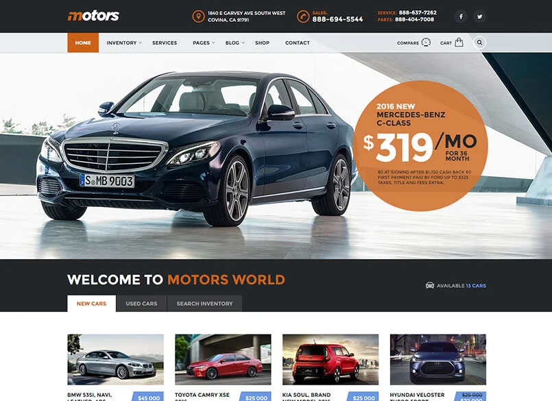 Motors - Car Dealer, Rental & Listing WordPress Theme — screenshot 1