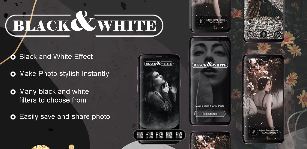 Photo Lab Black White Editor Pro - Black Photo Effects - Photo Editor - Dark Photo Editor - Android AdMob Ads — screenshot 1