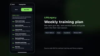 LiftLegacy React Native Fitness Tracker App MVP