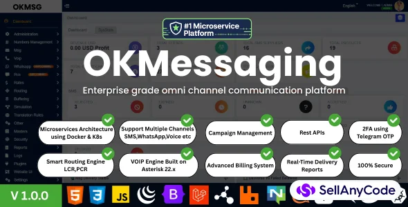 OKMESSAGING Enterprise Grade Omni-Channel CPaaS Platform (SMS, Voice, WhatsApp)