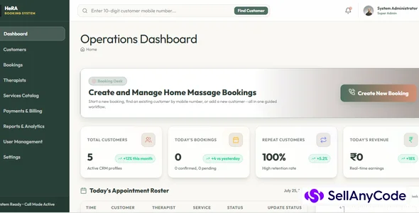 HeRA Home Massage Booking Management System — cover