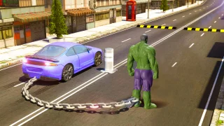 Incredible Hulk vs Chain Car Racing 3D Stunt 2k21