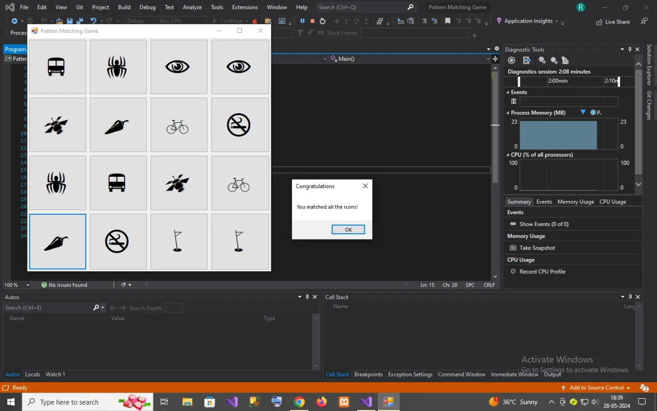 Pattern Matching Game in C# — screenshot 5