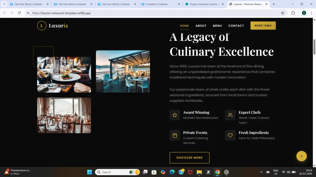 Luxuria Luxury Restaurant HTML Template — screenshot 2