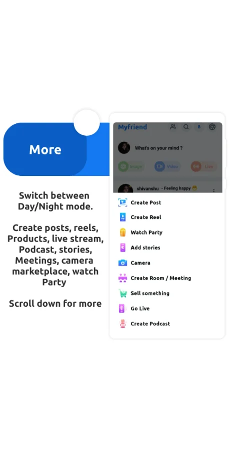 Myfriend - Friend Chat Post TikTok Follow Live Clone Social Network App — screenshot 3
