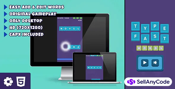 Type Fast Words HTML5 Game