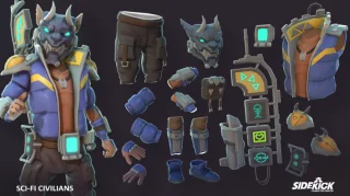 Sci-Fi Civilians Sidekick Modular Characters by Synty