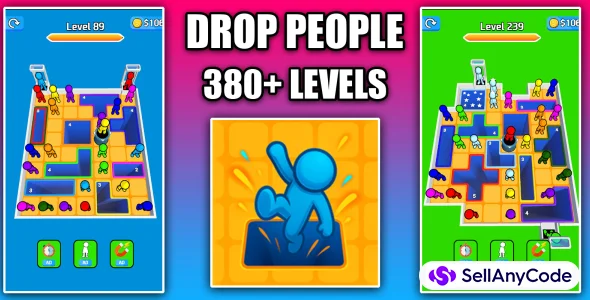 Drop People 3D Hole Puzzle Game Unity Source Code
