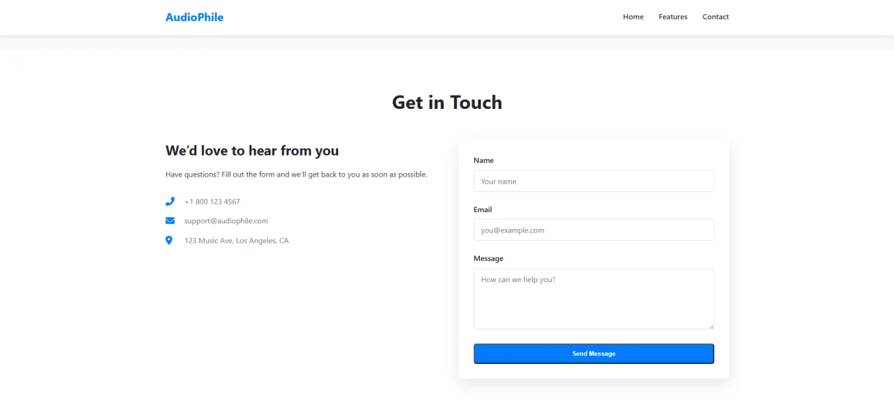 AudioPhile - Headphones Landing Page HTML Template — screenshot 2