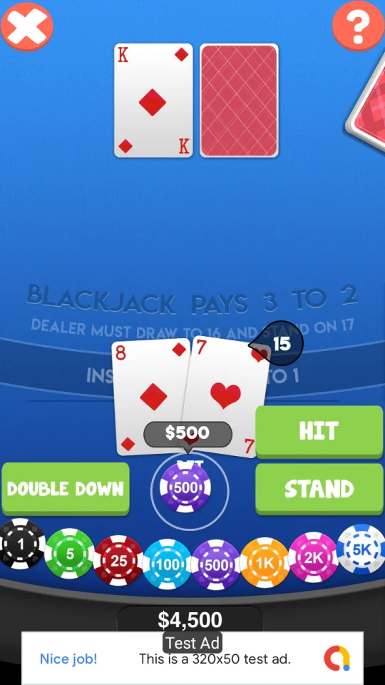 Black Jack 21 - Unity Source Code — screenshot 2