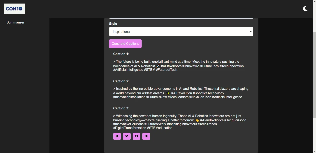 Con10 AI — screenshot 2