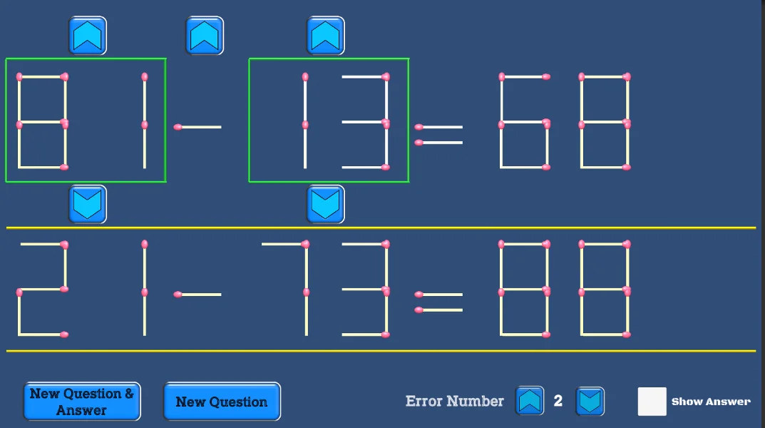 Matchstick Question Generator — screenshot 1