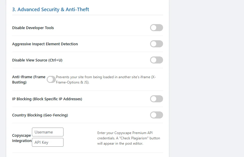Content Guard - Ultimate WordPress Protection — screenshot 4