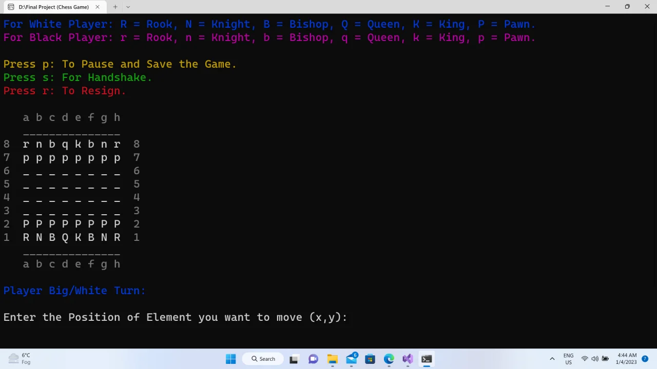Chess Game C++ Code — screenshot 3