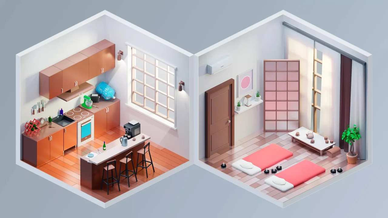 Interior - Low Poly 3D Models Pack — screenshot 5