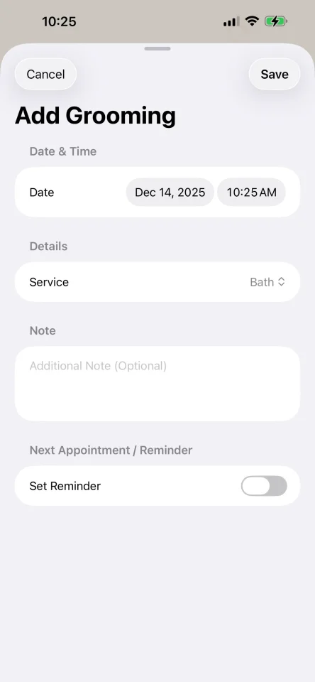 Pet Care Samood - Complete iOS Pet Health Tracker & Vaccine Log (SwiftUI + SwiftData) — screenshot 2