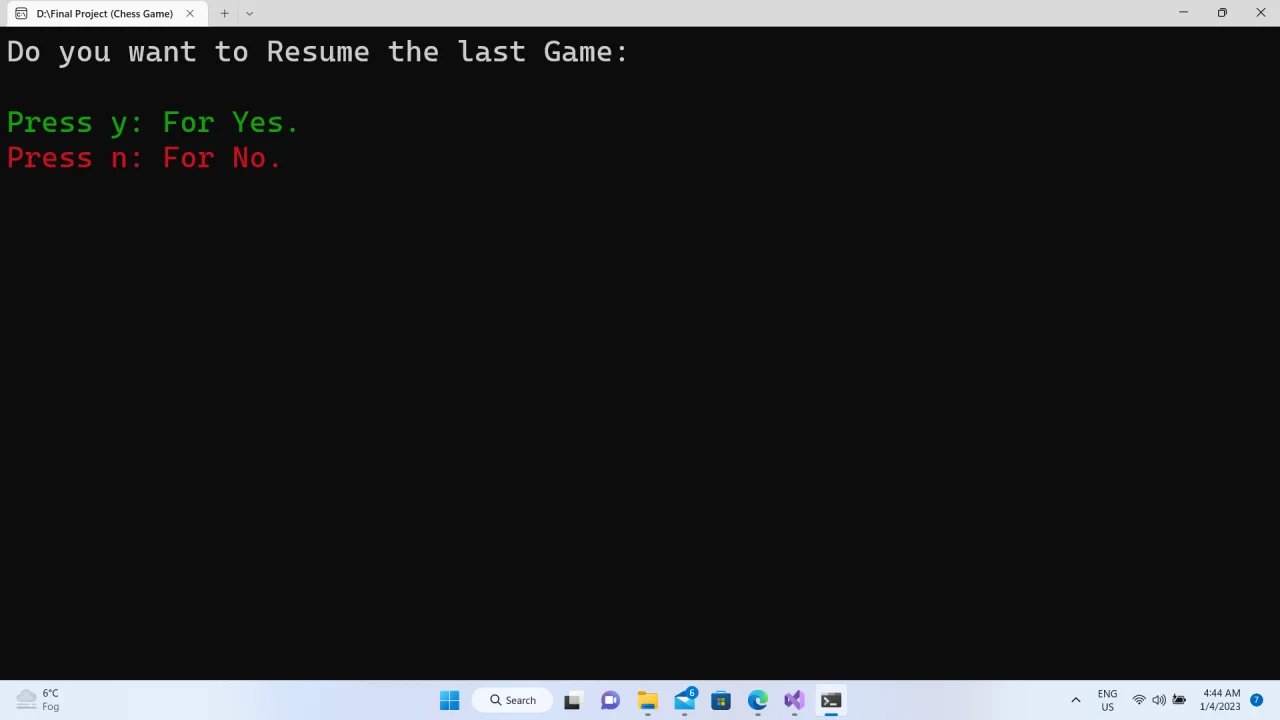 Chess Game C++ Code — screenshot 2