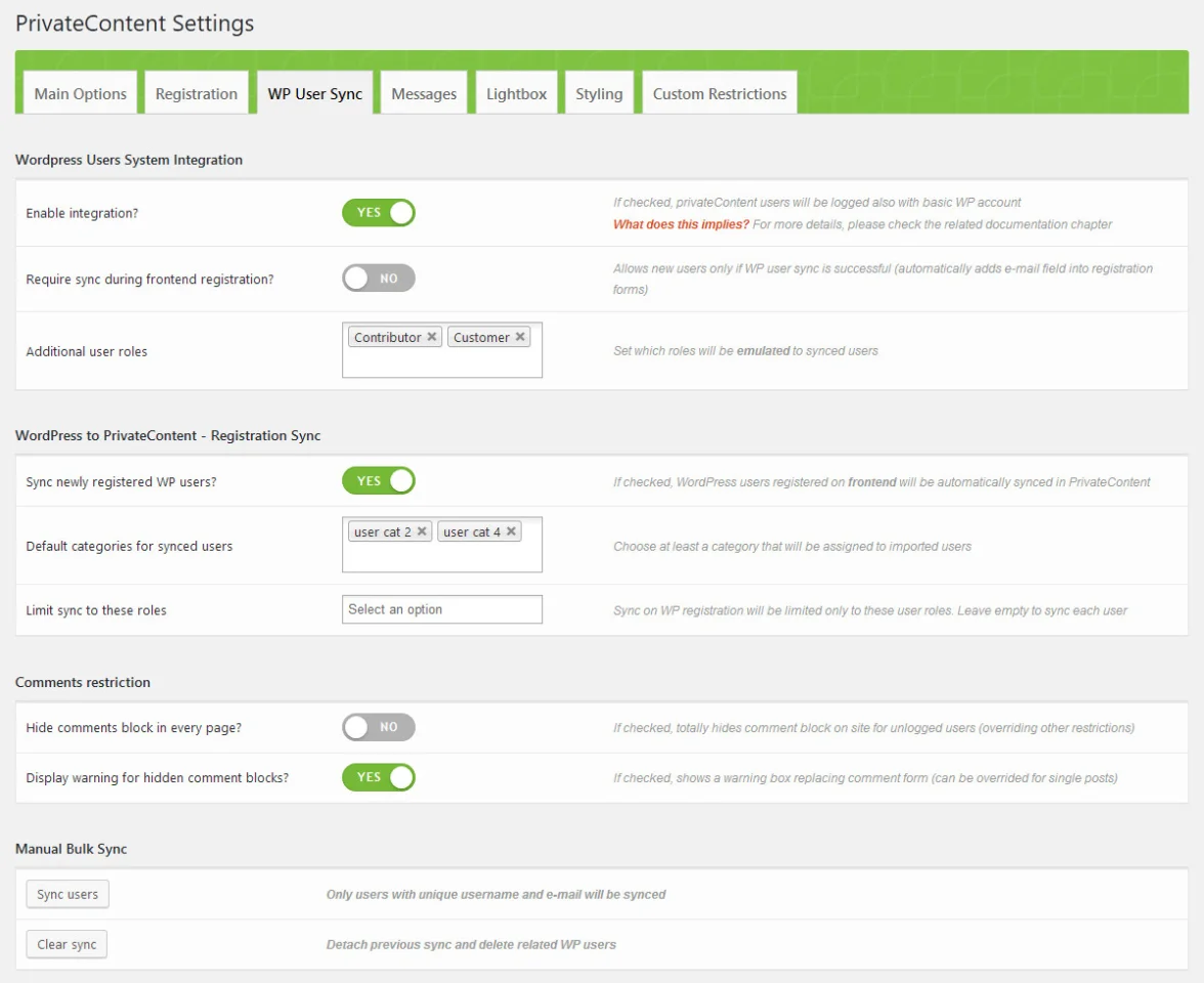 PrivateContent - Multilevel Content Plugin — screenshot 3