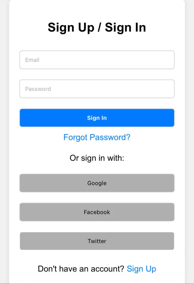 Sign Up and Sign in Login Page — screenshot 4