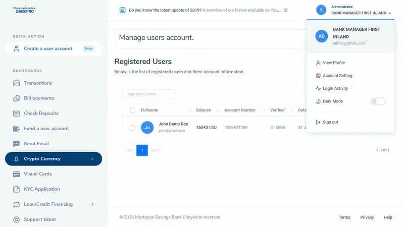 Online Banking PHP Script — screenshot 1