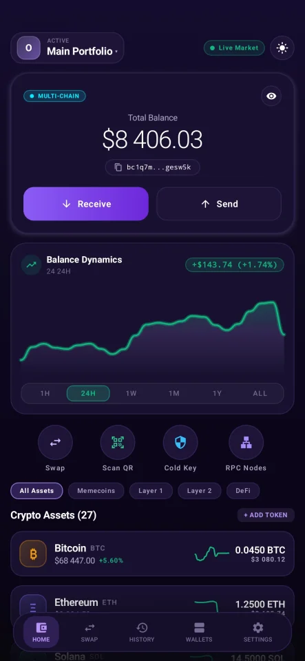 CryptoWallet Multi-Chain Crypto Wallet Android App Template — screenshot 1